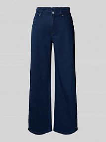 Jeansy z szeroką nogawką i falbanami Buena Vista niebieskie damskie EAN 2504-B5932