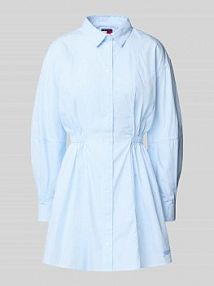 Sukienka koszulowa o kroju regular fit z czystej bawełny Tommy Jeans niebieska EAN DW0DW21744