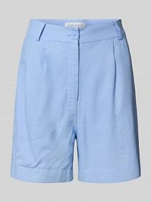 Szorty lniane o rozkloszowanym kroju z zakładkami w pasie model SAMIRA GUIDO MARIA KRETSCHMER WOMAN niebieskie damskie EAN GMK4560002