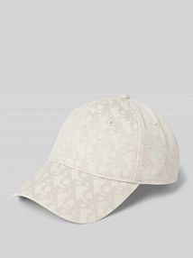 Czapka z daszkiem z fakturowanym wzorem z logo Calvin Klein beżowa damska EAN LV04K5058G