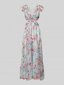 Sukienka wieczorowa z plisami ADLYSH niebieska EAN 75241-3220