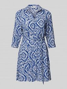 Sukienka koszulowa z wiskozy z wiązanym paskiem Apricot niebieska EAN 866058