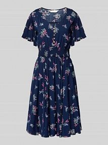 Sukienka o długości do kolan z wiskozy z listwą guzikową Apricot granatowa EAN 907621