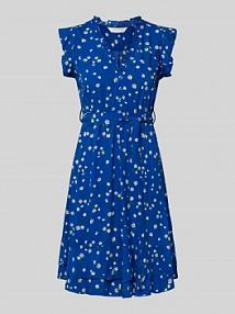 Sukienka o długości do kolan z wiskozy z wiązanym paskiem Apricot niebieska EAN 761209