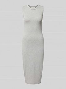 Sukienka midi z naszywką z logo Calvin Klein Jeans szara EAN LV047C240G