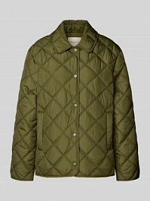 Kurtka pikowana o kroju regular fit z wykładanym kołnierzem model Quilted Gant zielona damska EAN 4700379