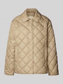 Kurtka pikowana o kroju regular fit z wykładanym kołnierzem model Quilted Gant beżowa damska EAN 4700379