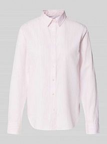 Bluzka koszulowa o kroju regular fit z czystej bawełny z wyhaftowanym logo Gant różowa damska EAN 4300214