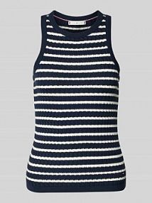 Bezrękawnik o kroju slim z czystej bawełny Tommy Hilfiger granatowa damska EAN WW0WW45706