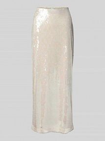 Długa sukienka z wysokim stanem i cekinami model SEQUINA YAS biała EAN 26037771