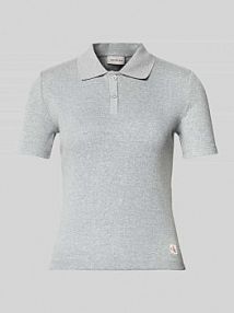 Koszulka polo o kroju slim fit z detalem z logo Calvin Klein Jeans szara damska EAN LV047C907G