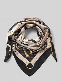 Chusta z nadrukiem z logo model Kefiah Guess czarna EAN AW5343POL03