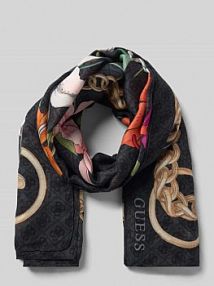 Chusta z nadrukiem z logo model KEFIAH Guess czarna EAN AW5346POL03