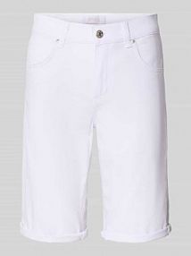 Bermudy o kroju regular fit z denimu z zakładką Angels białe damskie EAN 311280000