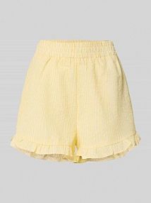 Szorty o kroju relaxed fit z fakturowanym wzorem model Sonja A-view żółte damskie EAN AV3895