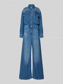 Kombinezon z imitacji denimu z kieszeniami na piersi Guess niebieski EAN W5YD58D5B94