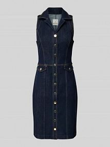 Sukienka jeansowa o długości do kolan z listwą guzikową model DESTINY Guess granatowa EAN W5YK24D5PW1