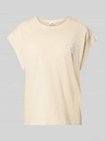 T-shirt o kroju relaxed fit z czystej bawełny s.Oliver RED LABEL beżowy damski EAN 2166314