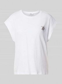 T-shirt o kroju relaxed fit z czystej bawełny s.Oliver RED LABEL biały damski EAN 2166314