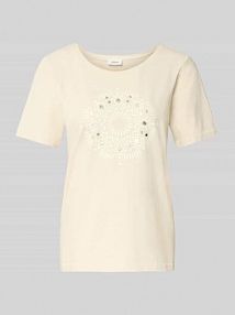 T-shirt o kroju regular fit z mieszanki bawełny s.Oliver RED LABEL beżowy damski EAN 2166243