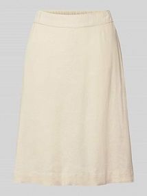 Rozkloszowana spódnica o długości do kolan z mieszanki lyocellu i lnu s.Oliver RED LABEL beżowa EAN 2166421