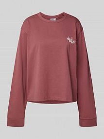 Bluzka z długim rękawem, efektem prążkowania i okrągłym dekoltem JAKE*S STUDIO WOMAN różowa damska EAN 74969300416