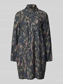 Sukienka o długości do kolan z mieszanki wiskozy z zapinanym kołnierzem JAKE*S STUDIO WOMAN czerwona EAN 74960700441