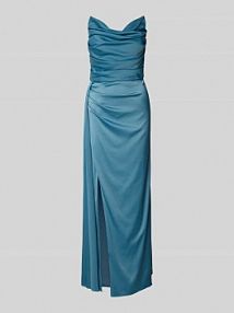 Sukienka wieczorowa z lejącym dekoltem V.M. niebieska EAN 88924067