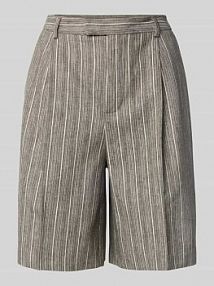 Szorty o kroju regular fit z zakładkami w pasie model Luna Thelma MOS MOSH brązowe damskie EAN 171380