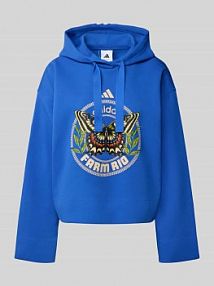 Bluza z kapturem i nadrukiem z motywem model FARM adidas Sportswear niebieska damska EAN JL8608
