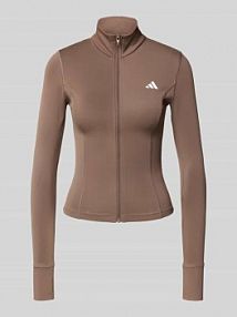 Bluza rozpinana z nadrukiem z logo adidas Sportswear brązowa damska EAN JW2802