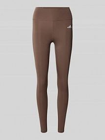 Legginsy z nadrukiem z logo model Ess adidas Sportswear brązowe damskie EAN JW7643