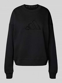 Bluza z obszyciem kamieniami stras i okrągłym dekoltem adidas Sportswear czarna damska EAN JM4207