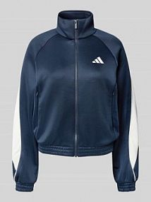 Kurtka treningowa ze stójką i zamkiem błyskawicznym adidas Sportswear niebieska damska EAN JW0527