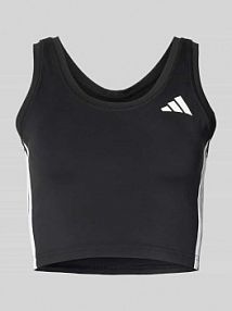 Krótki top z nadrukiem z logo adidas Sportswear czarny damski EAN JF8915