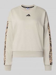 Bluza o kroju regular fit z dodatkiem wiskozy i wyhaftowanym logo adidas Sportswear szara damska EAN JM1836