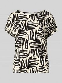 T-shirt o kroju relaxed fit z mieszanki wiskozy s.Oliver RED LABEL czarny damski EAN 2167293