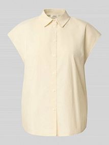 Bluzka koszulowa o kroju relaxed fit z czystej bawełny s.Oliver RED LABEL beżowa damska EAN 2168977