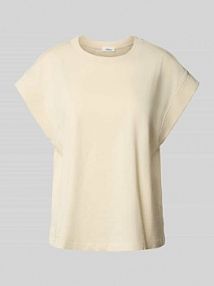 T-shirt o kroju relaxed fit z czystej bawełny s.Oliver RED LABEL beżowy damski EAN 2167287