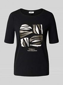 T-shirt o kroju regular fit z mieszanki bawełny s.Oliver RED LABEL damski EAN 2167279