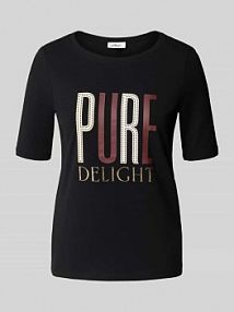 T-shirt o kroju regular fit z mieszanki bawełny s.Oliver RED LABEL czarny damski EAN 2167279