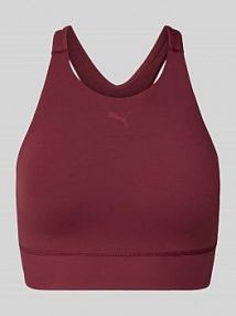 Top z nadrukiem z logo i tyłem o kroju bokserki Puma czerwone damskie EAN 528138