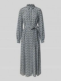 Sukienka koszulowa o lejącym kroju z czystego jedwabiu model NARVEL Weekend Max Mara niebieska EAN 2525226091600