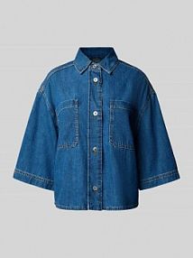 Bluzka jeansowa o pudełkowym kroju z czystej bawełny model ENZA Weekend Max Mara niebieska EAN 2525116081600