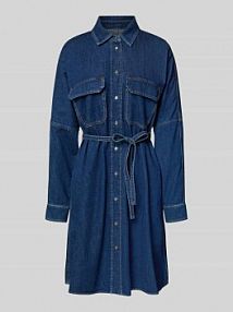 Sukienka koszulowa rozkloszowana z bawełnianego denimu model BALENIO Weekend Max Mara niebieska EAN 2525226081600