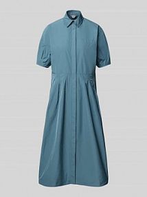 Sukienka koszulowa o lekko rozkloszowanym kroju z krytą listwą guzikową model CADMIO MM niebieska EAN 2526226027600