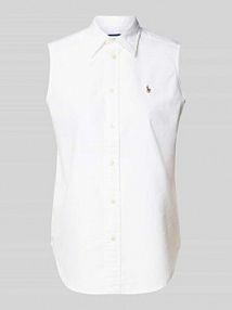 Top bluzkowy o kroju regular fit z wyhaftowanym logo Polo Ralph Lauren biały damski EAN 211968992
