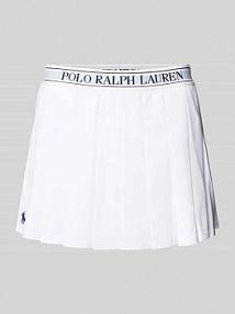 Spódnica mini z plisami i elastycznym pasem Polo Ralph Lauren biała EAN 211965112