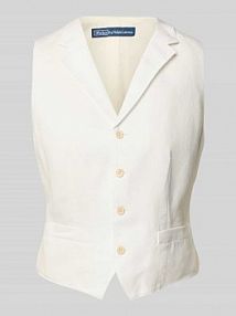 Kamizelka z kołnierzem z połami model PAULINE Polo Ralph Lauren biała damska EAN 211965038