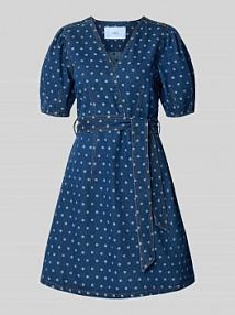 Sukienka jeansowa mini z wiązanym paskiem model PRIKKA YAS niebieska EAN 26038020